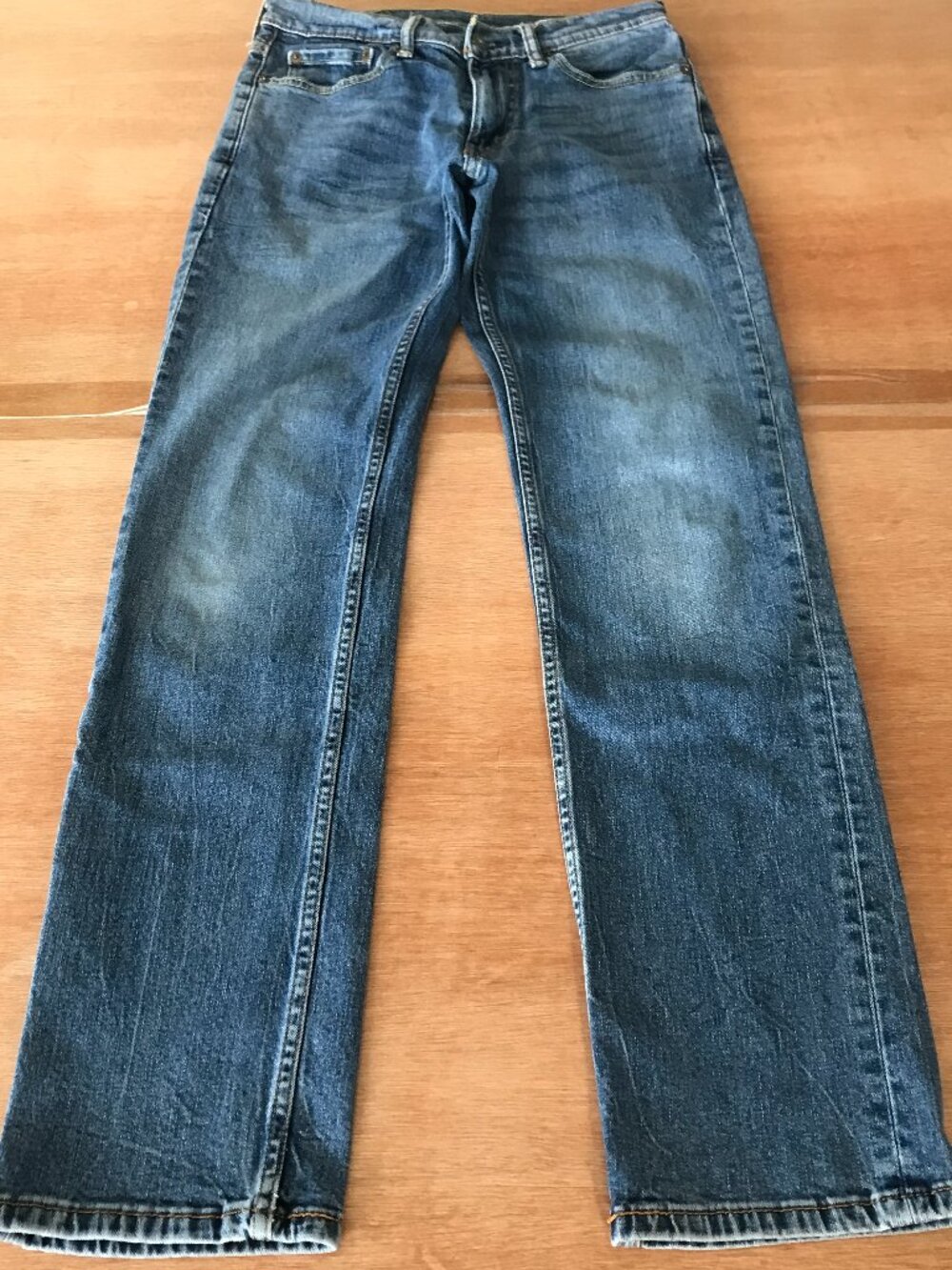 Levi's 514 Straight Jeans Men 28x29 Blue Low Rise Medium Wash Stretch Outdoor